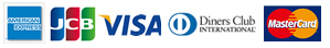 クレジットカード決済：VISA/MASTER/Diners/JCB/AMEX